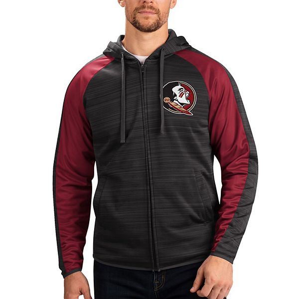 Мужская Повседневная куртка G-III Sports by Carl Banks Черная Florida State Seminoles Neutral Zone Raglan с полной молнией G-III Sports by Carl Banks