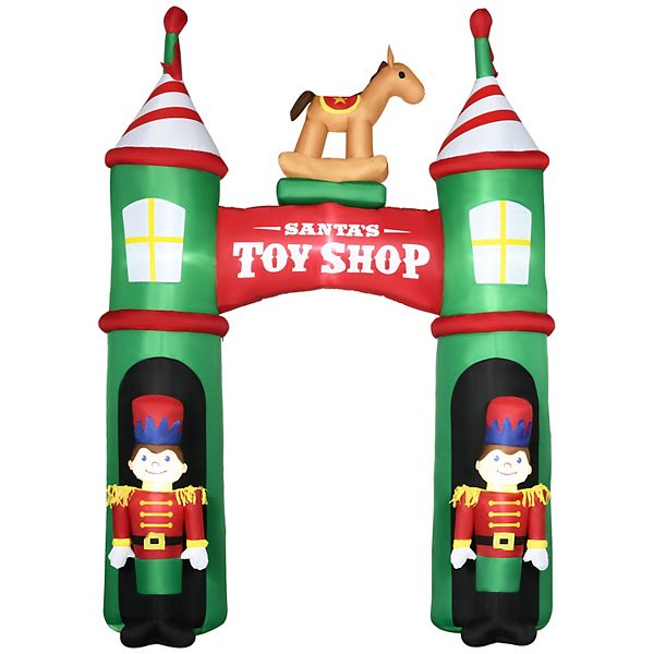 11.5ft Christmas Inflatable Archway With 2 Nutcracker Soldiers Led Yard Display Outsunny