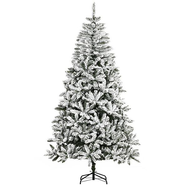 Artificial Christmas Tree 7.5' Indoor Realistic Holiday Decoration W/ Pine Shape HomCom