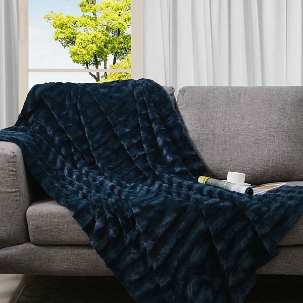 Cheer Collection Faux Fur Blanket, Luxurious Blanket & Throw For Couch- 86"x86" Cheer Collection