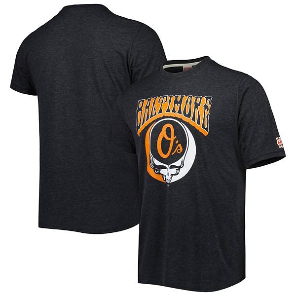 Мужская Футболка Homage Tri-Blend Baltimore Orioles Grateful Dead Homage