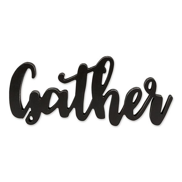 14" Black "Gather" Contemporary Farmhouse Sign Contemporary Home Living