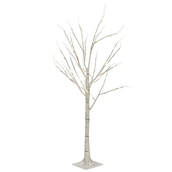 3.75' Pre-Lit Pencil Birch Artificial Christmas Tree - Warm White LED Lights Hi-Line Gifts