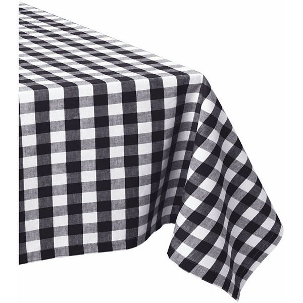 52" x 52" Black and White Checkers Table Cloth Contemporary Home Living