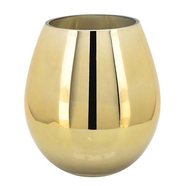 8" Gold Glass Vase Tabletop Decor Kingston Living