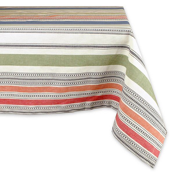 104" x 60" Subtle Colored Striped Rectangular Tablecloth Contemporary Home Living