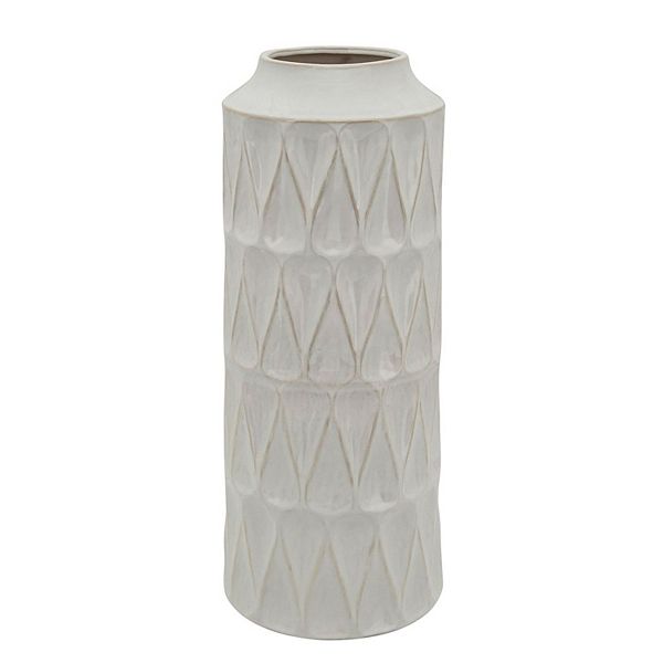 22" White Ceramic Teardrop Tabletop Vase Kingston Living