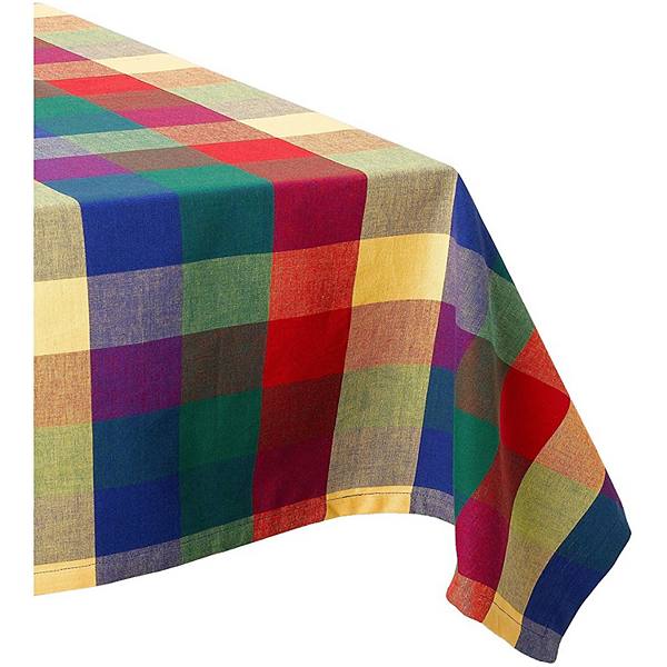 84" Vibrant Checkered Indian Summer Table Cloth Contemporary Home Living