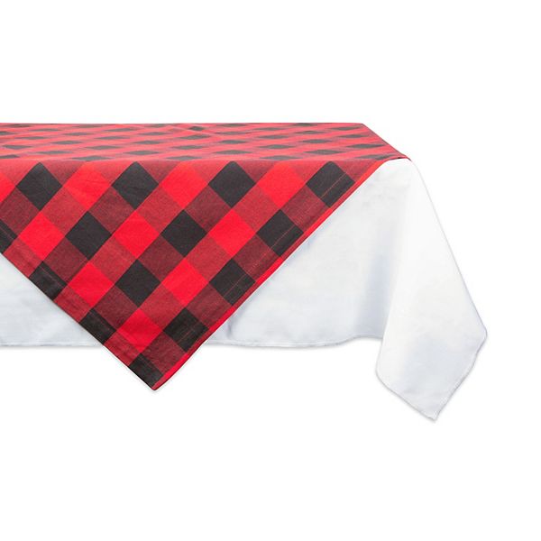 40" Red and Black Buffalo Checkered Square Tablecloth Contemporary Home Living