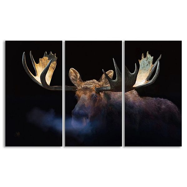 Personal-Prints Winter Moose Triptych Canvas Wall Art 3-piece Set Personal-Prints