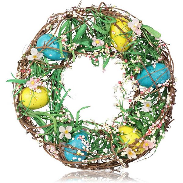 Juvale Easter Wreath for Front Door and Wall Decoration (11 x 2 in.) Juvale