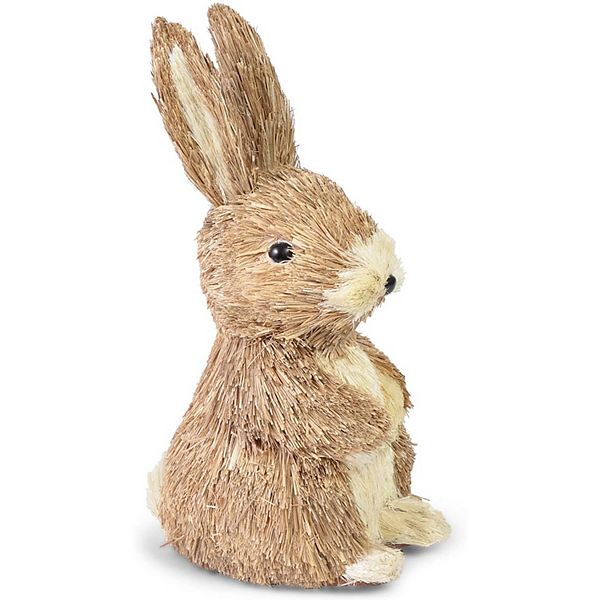 Easter Sisal Bunny Rabbit Figurine for Spring Home & Table Top Decoration 7.9" Juvale