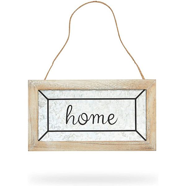 Hanging Wood Sign Farmhouse Decor, Home (10.6 x 5.9 Inches) Farmlyn Creek