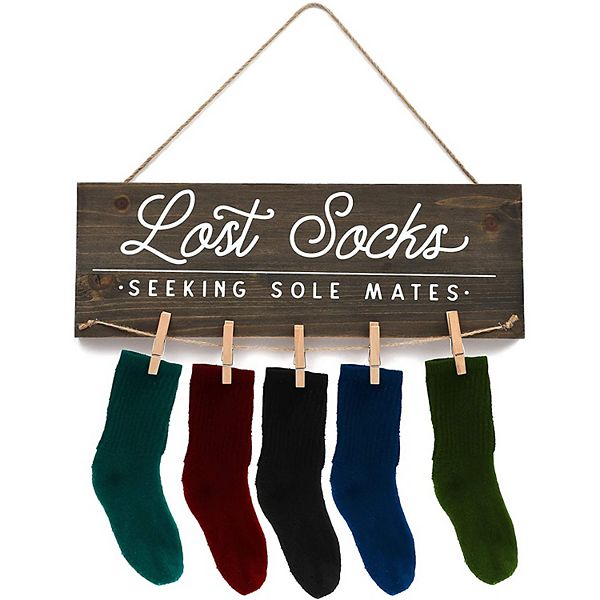 Farmhouse Wooden Lost Socks Laundry Sign - 17 x 6 in. Farmlyn Creek