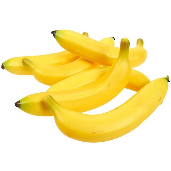 Set of 6 Individual Fake Bananas, Artificial Lifelike Fake Fruit for Decoration Juvale