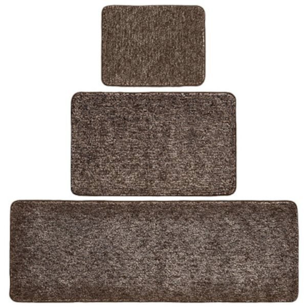 mDesign Non-Slip Microfiber Polyester Heathered Rugs, Set of 3 MDesign