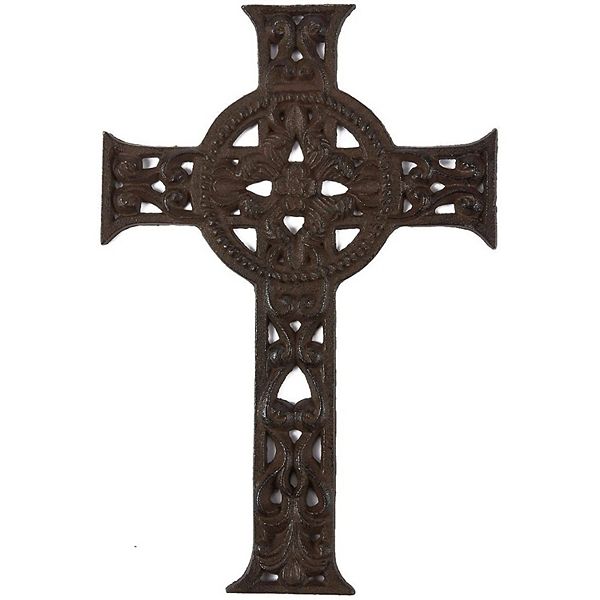 Wrought Iron Celtic Cross For Wall Decor, Easter Iron Cross- 11.5x7.7x0.5 Inch Juvale