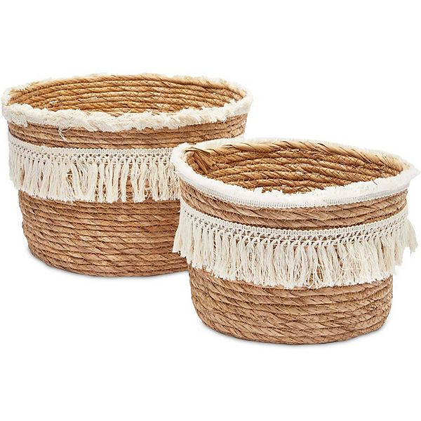 Okuna Outpost Woven Baskets for Storage, Round Basket (2 Sizes, 2 Pack) Okuna Outpost