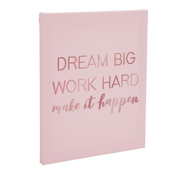 Motivational Canvas Wall Art, Inspirational Quotes Rose Gold Home Decor (8x10 In) Juvale