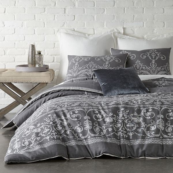 Levtex Home Belvedere Charcoal Queen 3-piece Duvet Set Levtex