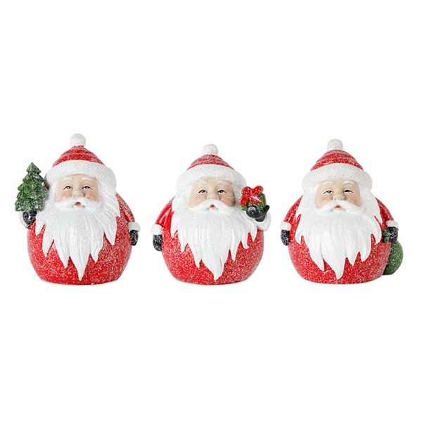 Set of 6 Red and White Assorted Santa Christmas Tabletop Figurines  5" Contemporary Home Living