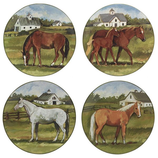 Certified International York Stables 4-pc. Dinner Plate Set Certified International