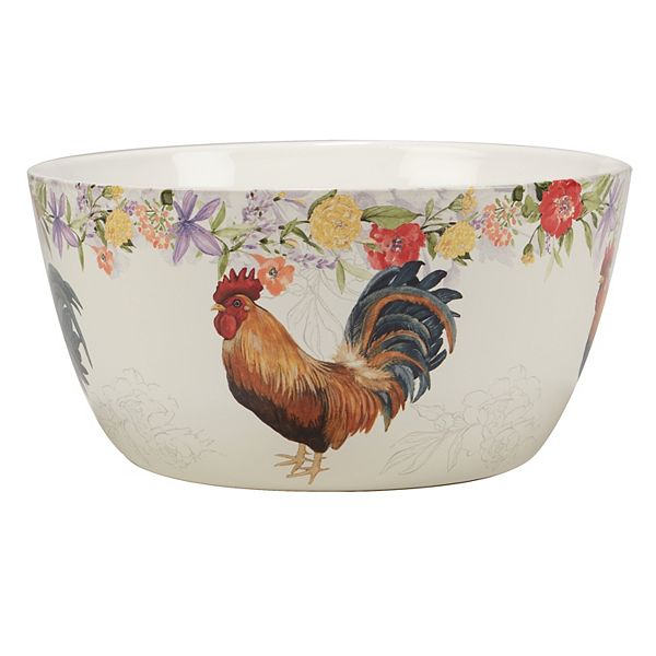 Certified International Floral Rooster Deep Bowl Certified International