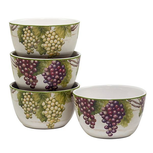 Certified International Meadow Brook Vineyard 4-pc. Ice Cream Bowl Set Certified International