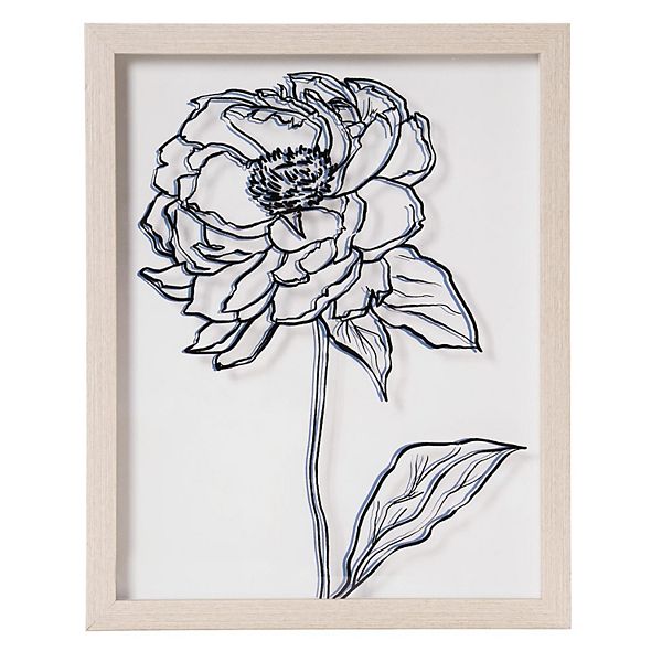 American Art Décor Peony Sketch Printed Glass Wall Art American Art Décor