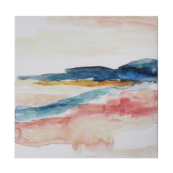 American Art Décor Watercolor Sunset & Ocean II Canvas Wall Art American Art Décor