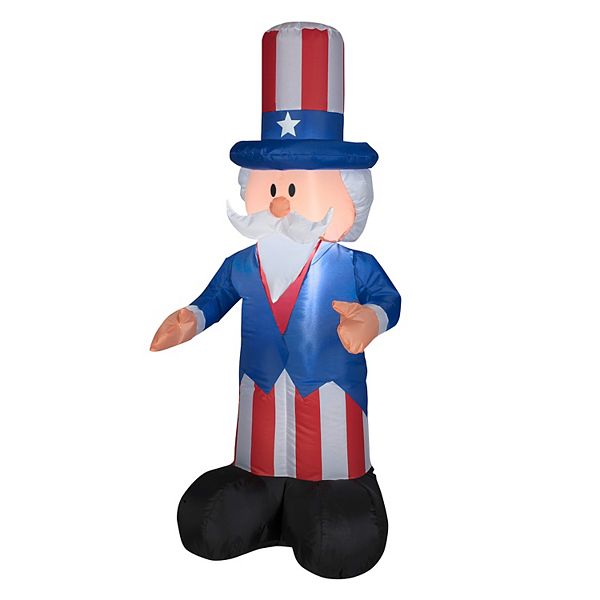 National Tree Company 4 ft. Uncle Sam Inflatable Outdoor Decor National Tree Company