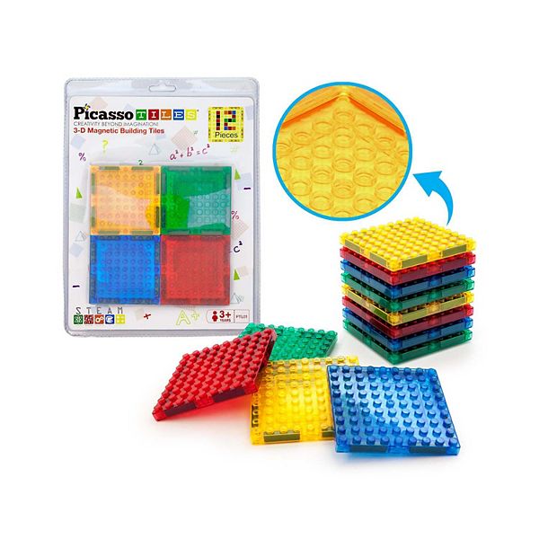 12pc Magnetic Brick Blocks Toy Tile Combo Pack PicassoTiles