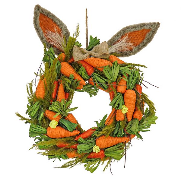 National Tree Company Artificial Carrot Bunny Ears Wreath National Tree Company