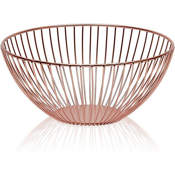 Juvale Metal Wire Fruit Basket, Kitchen Décor (Rose Gold, 10 x 4.7 Inches) Juvale