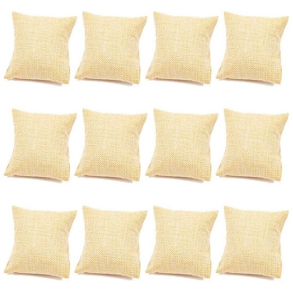 12 Pack Linen Bracelet Cushion Pillows for Watches and Bangles, 3 x 3 x 2 in Juvale