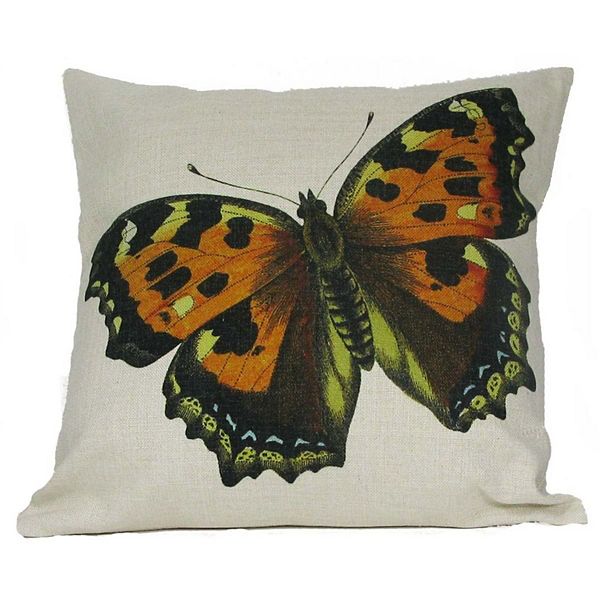 18" Orange and Black Spotted Butterfly Decorative Throw Pillow Golden Hill Studio