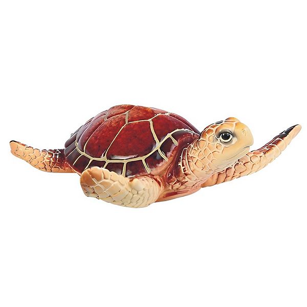 FC Design 4"W Miniature Cute Brown Sea Turtle Brown Small Statue Marine Life Decoration Figurine Home Room Decor F.C Design