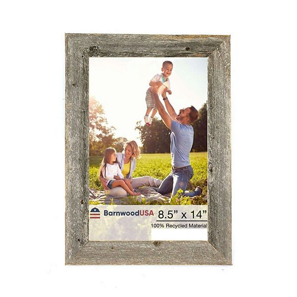 Rustic Farmhouse 8.5 in. x 14 in. Reclaimed Wood Picture Frame BarnwoodUSA