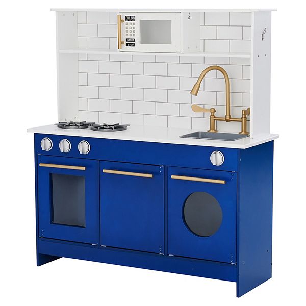 Teamson Kids Little Chef Berlin Modern Play Kitchen - White & Blue Teamson Kids