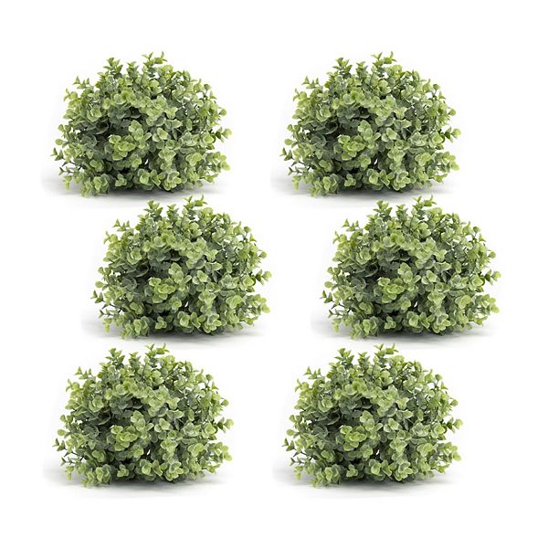 Set of 6 Green Artificial Half Orbs Boxwood Shrub  9” Contemporary Home Living