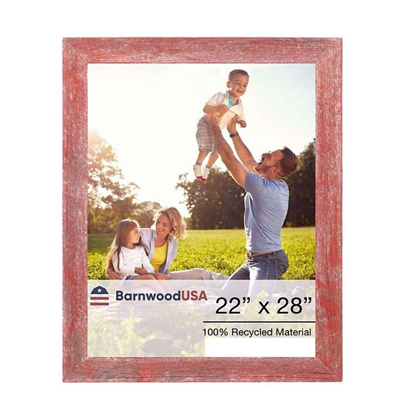 Rustic Farmhouse 22 in. x 28 in. Reclaimed Wood Picture Frame BarnwoodUSA