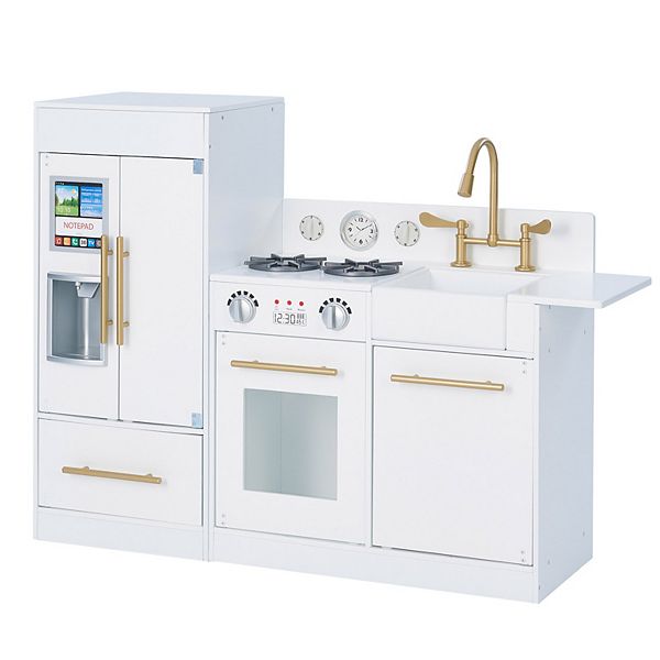 Teamson Kids Little Chef Chelsea Modern Play Kitchen - White & Gold Teamson Kids