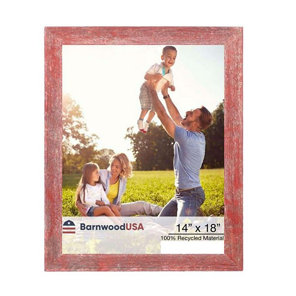 Rustic Farmhouse 14 in. x 18 in. Reclaimed Wood Picture Frame BarnwoodUSA