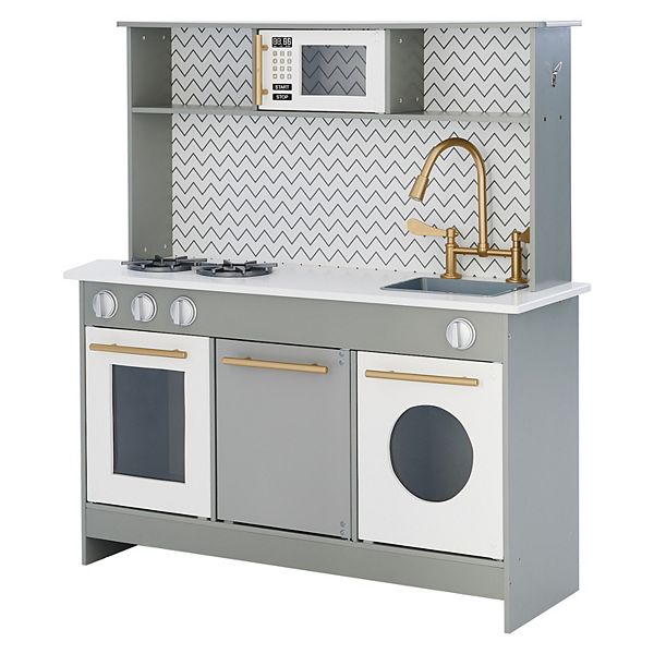 Teamson Kids Little Chef Berlin Modern Play Kitchen - Grey & White Teamson Kids