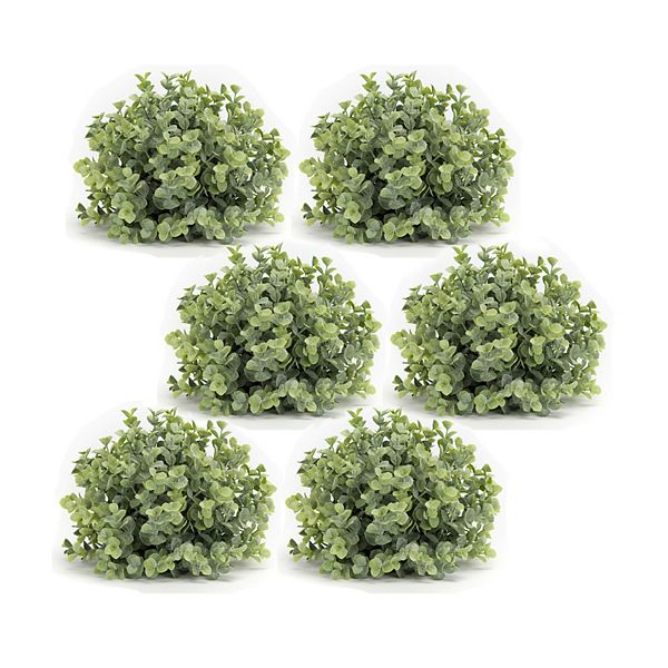 Set of 6 Green Artificial Half Orbs Boxwood Shrub  7” Contemporary Home Living