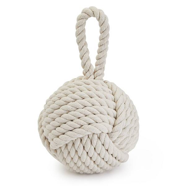 Decorative Weighted Door Stop with Handle, Nautical Knot Rope for Floor, 3.5 lbs (6 x 12.5 In) Okuna Outpost