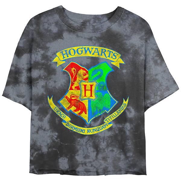 Женская Футболка Harry Potter Hogwarts Neon Crest Mineral Wash Harry Potter