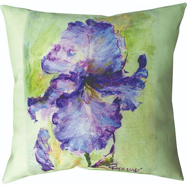 18" Square Climaweave Pillow with Iris Design Contemporary Home Living