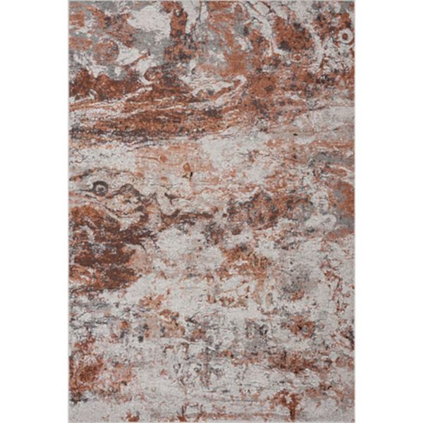 5' x 7.5' Orange and White Mojave Meteorite Summit Rectangular Area Throw Rug Contemporary Home Living