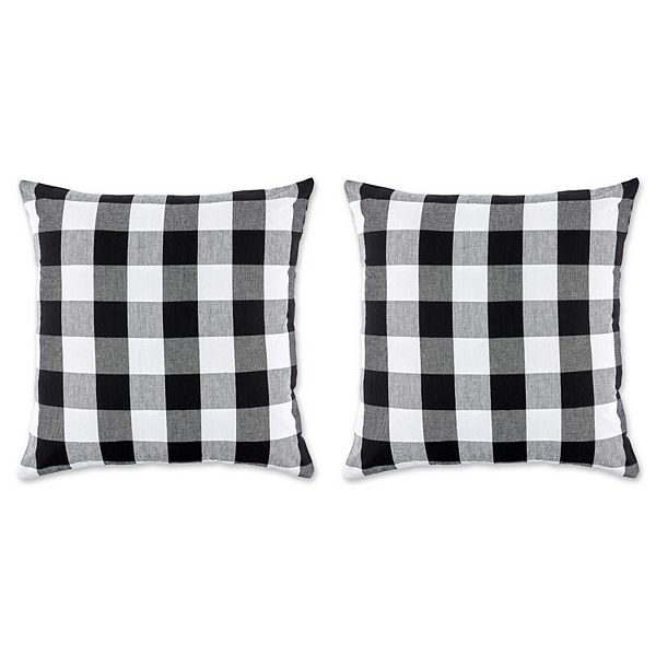 Set of 2 Black and White Buffalo Check Pillow Cover  20" Contemporary Home Living